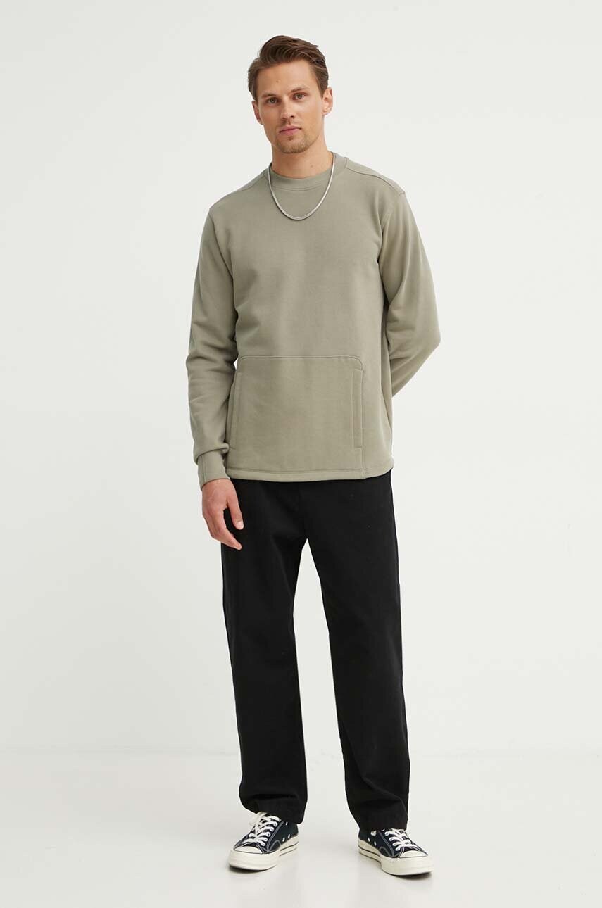 Бавовняна кофта G-Star Raw чоловіча колір зелений однотонна D24680-D562