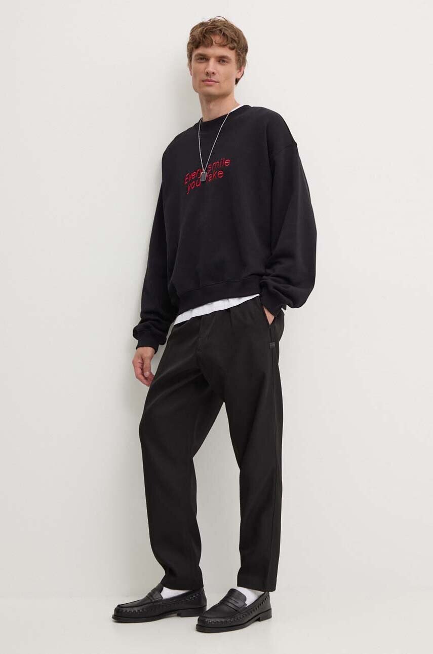 Бавовняна кофта MSGM чоловіча колір чорний з аплікацією 3740MM136.247795