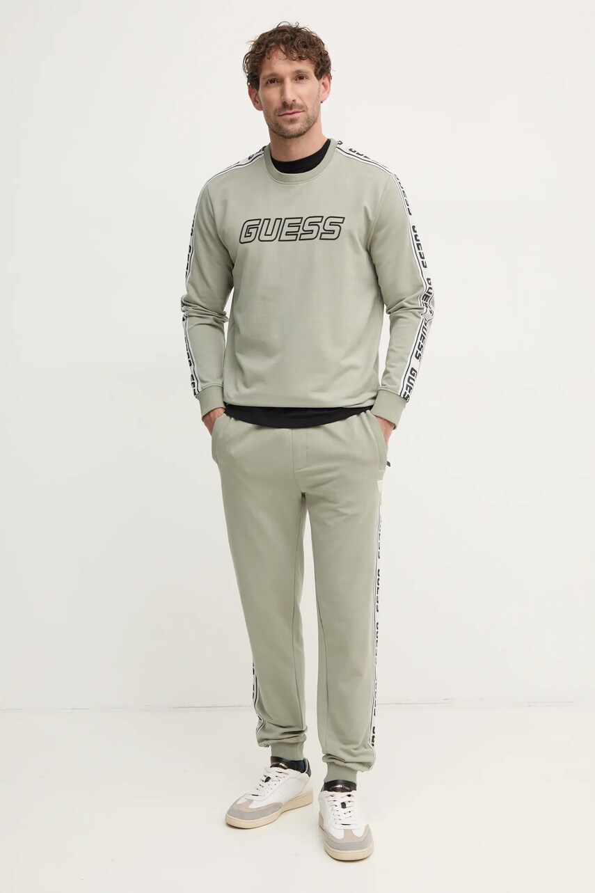 Кофта Guess ARLO чоловіча колір зелений з принтом Z4GQ24 K6ZS1