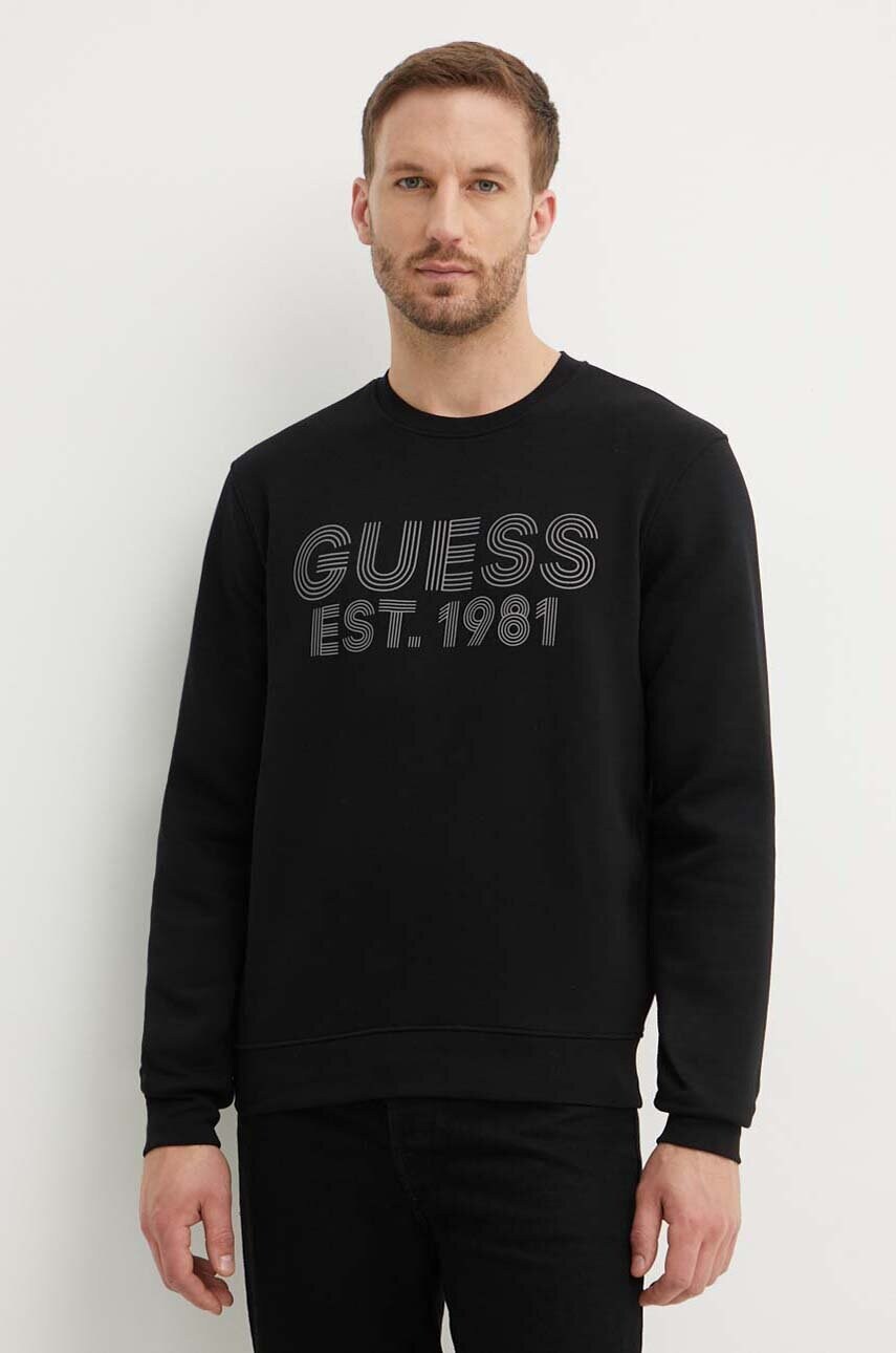 Кофта Guess BEAU чоловіча колір чорний з принтом M4YQ08 K9Z21