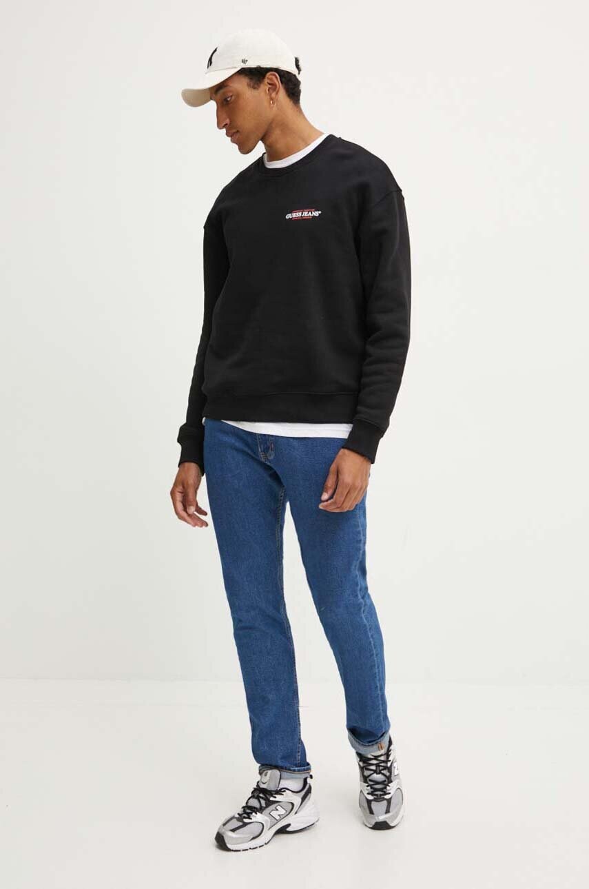 Кофта Guess Jeans чоловіча колір чорний з принтом M4YQ17 K9V31