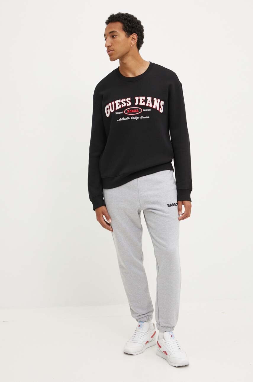 Кофта Guess Jeans чоловіча колір чорний з аплікацією M4YQ20 K9V31
