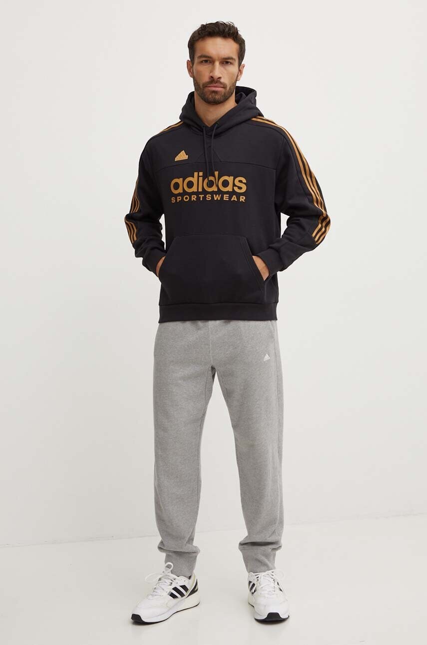 Кофта adidas Tiro чоловіча колір чорний з капюшоном з принтом IW8869