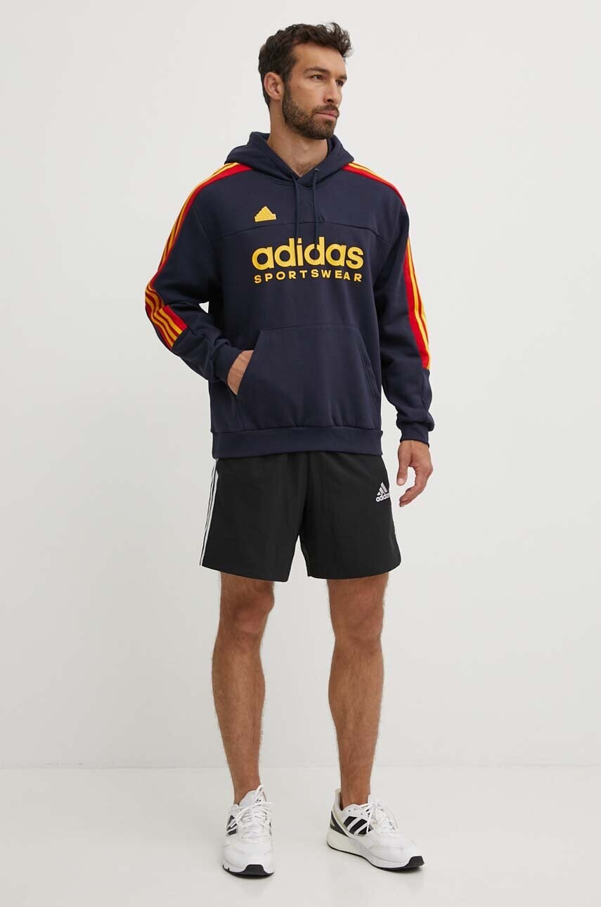 Кофта adidas Tiro чоловіча колір синій з капюшоном з аплікацією IY4531