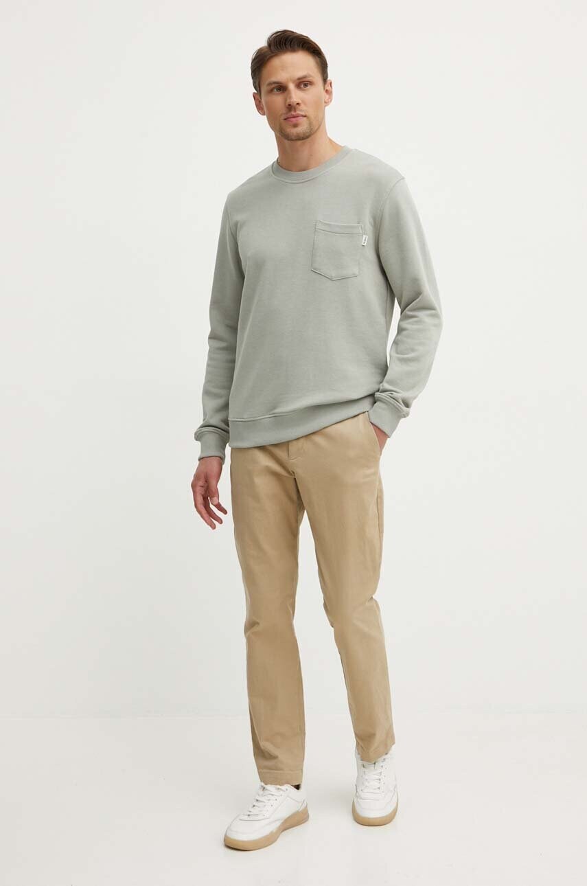 Кофта Pepe Jeans MANS CREW чоловіча колір зелений однотонна PM582696