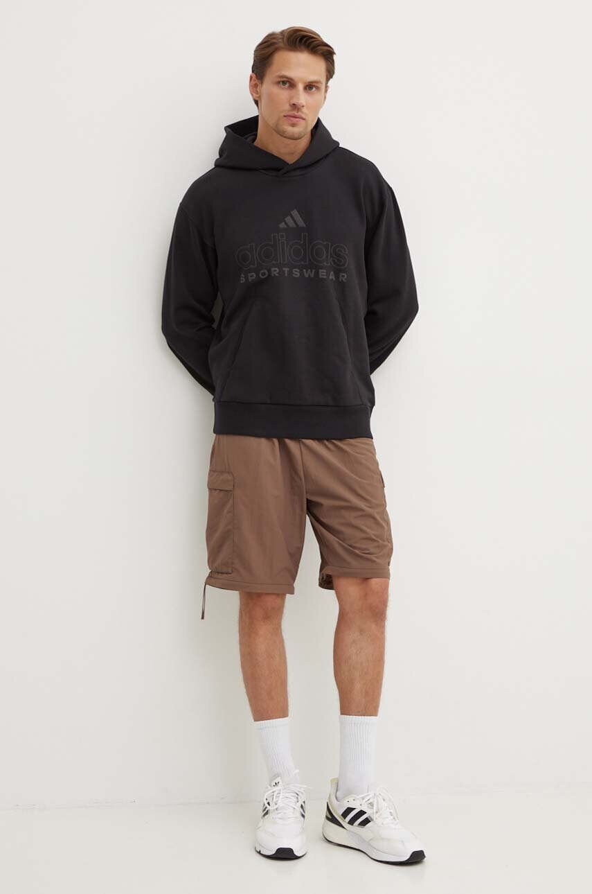 Кофта adidas All SZN чоловіча колір чорний з капюшоном IX1266