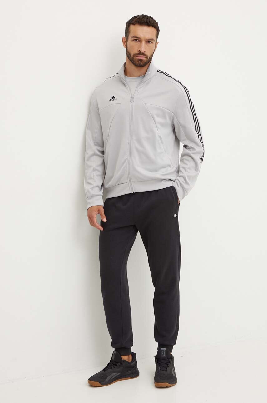 Кофта adidas Tiro чоловіча колір сірий з аплікацією IY4285