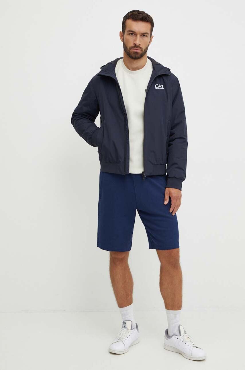 Кофта EA7 Emporio Armani чоловіча колір бежевий з принтом PJUEZ.6DPM89