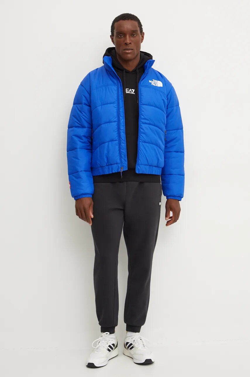 Кофта EA7 Emporio Armani чоловіча колір чорний з капюшоном з принтом PJVTZ.8NPM37