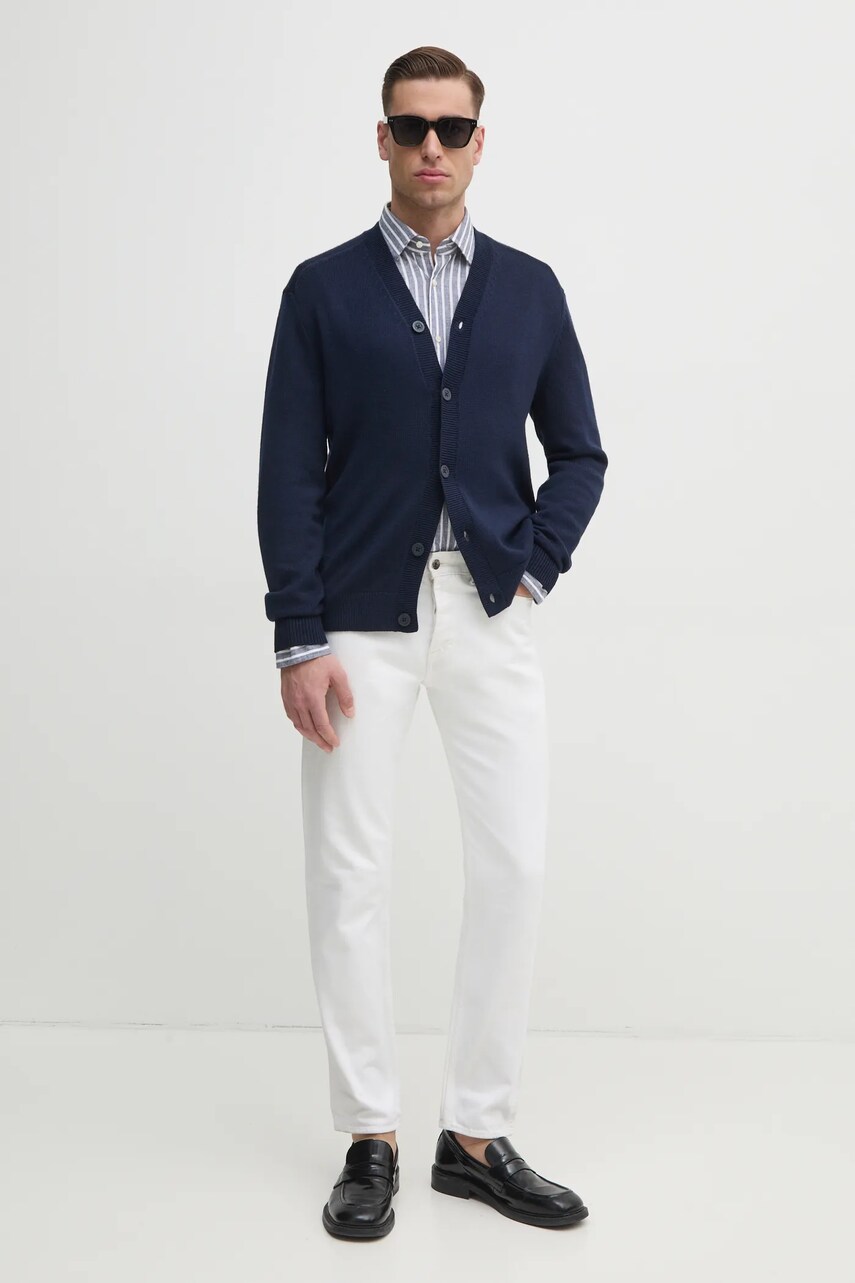Кардиган з домішкою вовни Armani Exchange колір синій 6DZE1G ZM1LZ