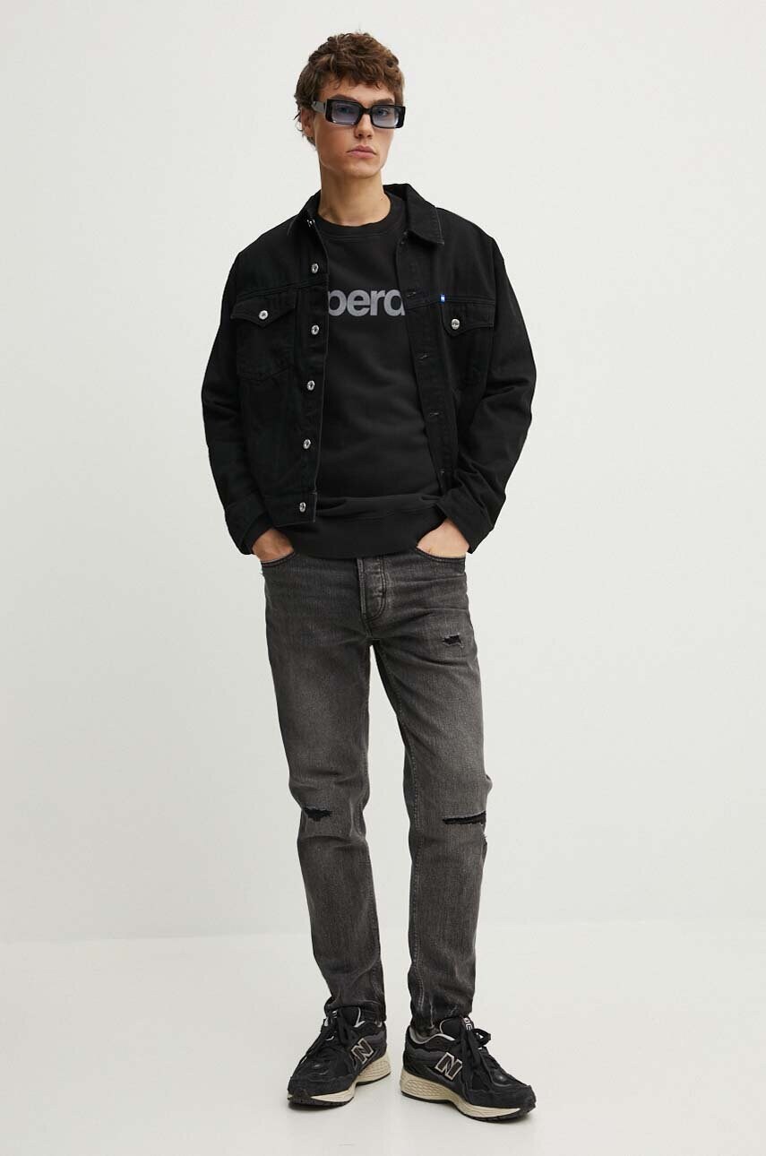 Бавовняна кофта Superdry чоловіча колір чорний з принтом M2013738A-02A