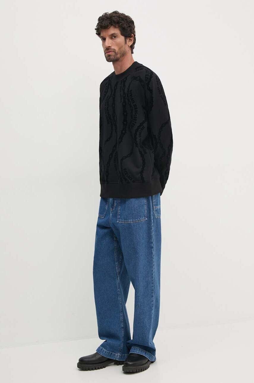 Бавовняна кофта Versace Jeans Couture чоловіча колір чорний візерунок 77GAI3X0 FS176