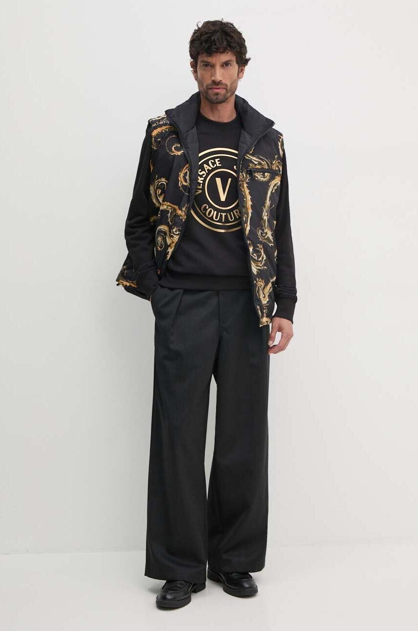 Бавовняна кофта Versace Jeans Couture чоловіча колір чорний з принтом 77GAIT01 CF00T