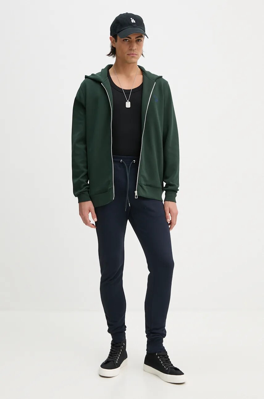 Кофта PS Paul Smith чоловіча колір зелений з капюшоном однотонна M2R.098Z.N22194