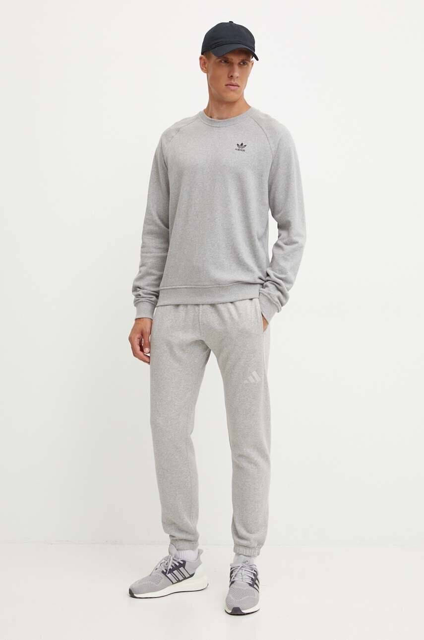 Бавовняна кофта adidas Originals чоловіча колір сірий меланж IX7677