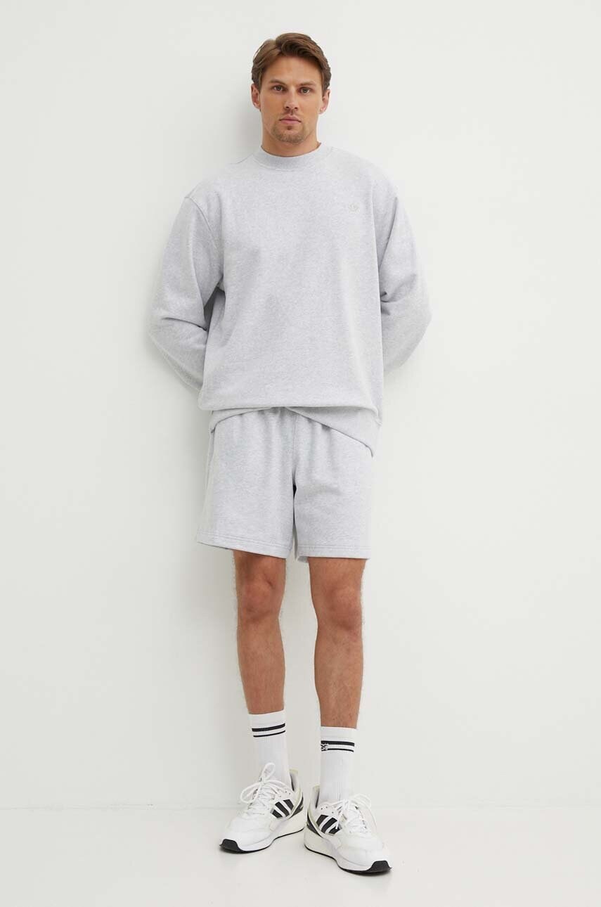 Бавовняна кофта adidas Originals чоловіча колір сірий меланж IX9808