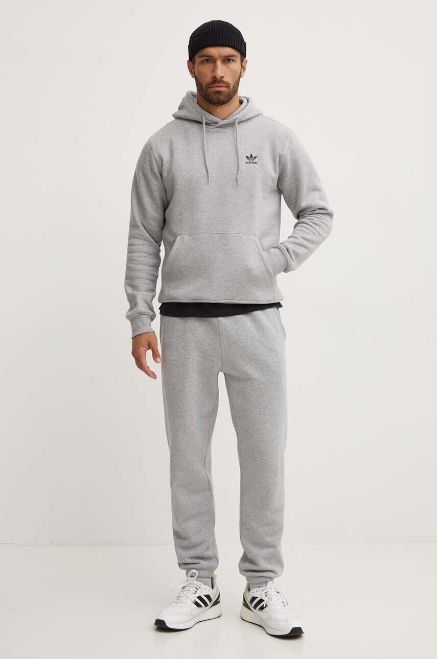 Кофта adidas Originals чоловіча колір сірий з капюшоном меланж IY4920