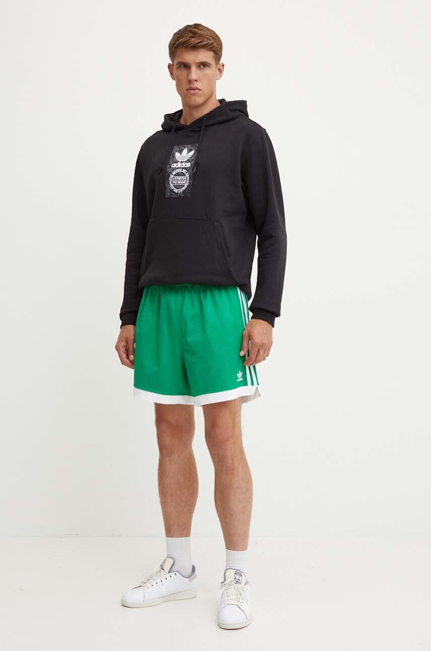 Кофта adidas Originals чоловіча колір чорний з капюшоном з принтом IZ2513