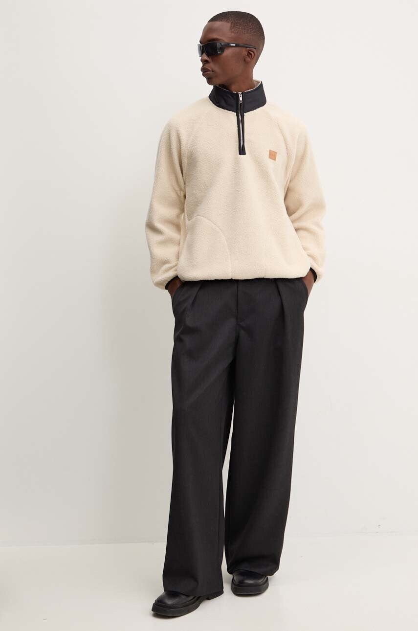 Флісова кофта A.P.C. sweat island колір бежевий однотонна PSAIF.M27845