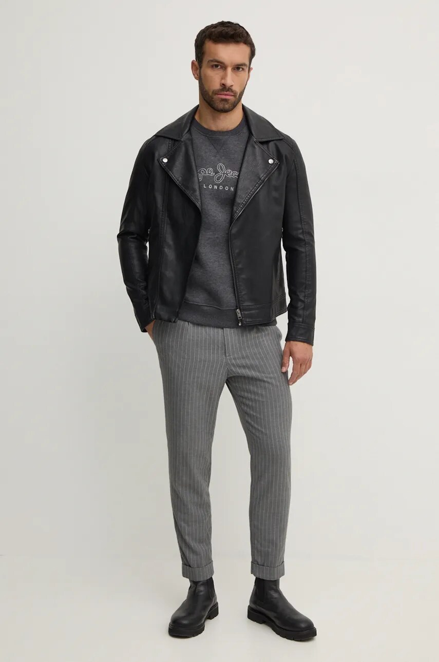 Кофта Pepe Jeans NEW NOUVEL CREW чоловіча колір сірий однотонна PM582719