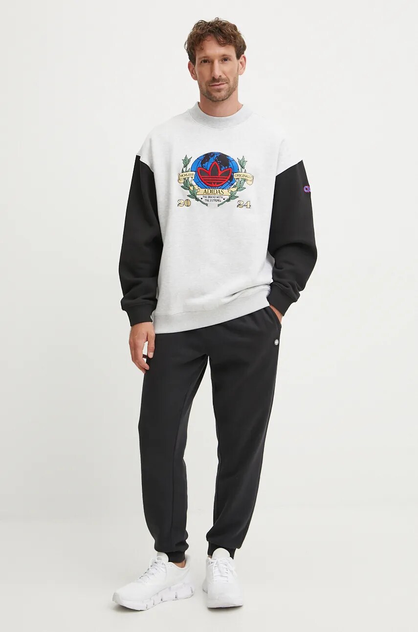 Кофта adidas Originals чоловіча колір сірий візерунок IZ2553