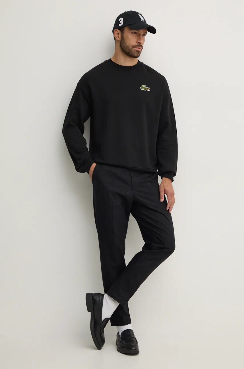 Кофта Lacoste чоловіча колір чорний однотонна SH2741