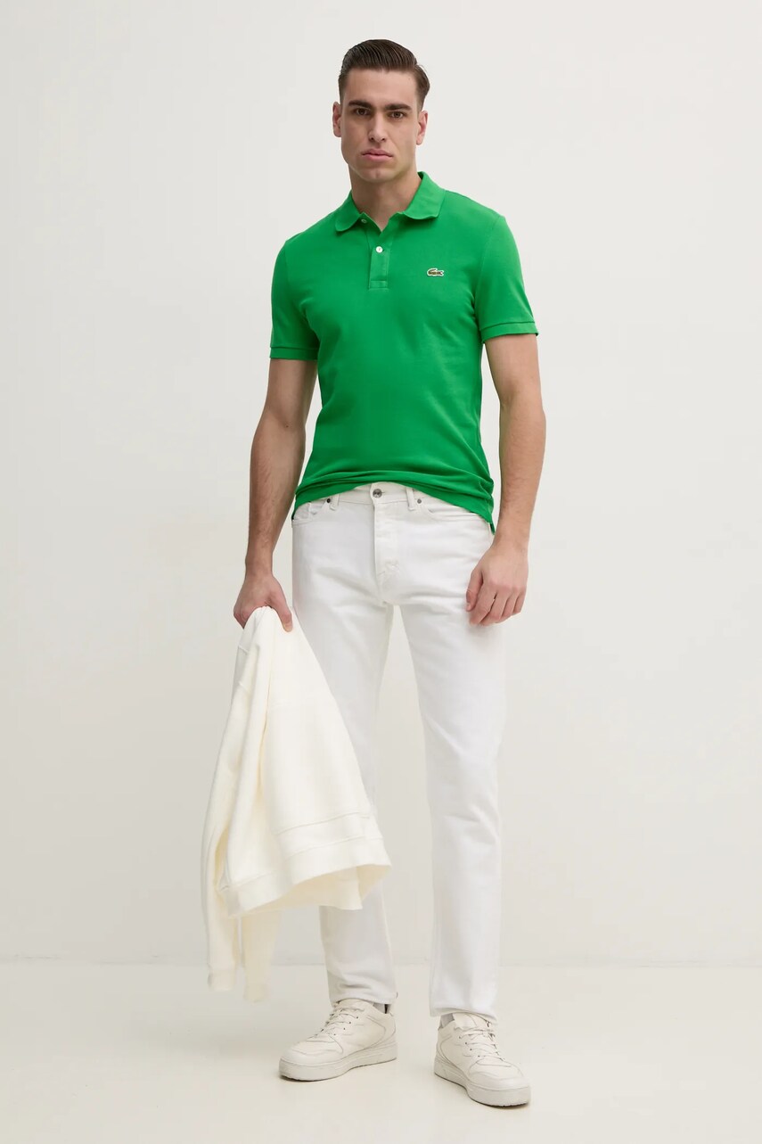 Бавовняна кофта Lacoste чоловіча з капюшоном однотонна SH2754