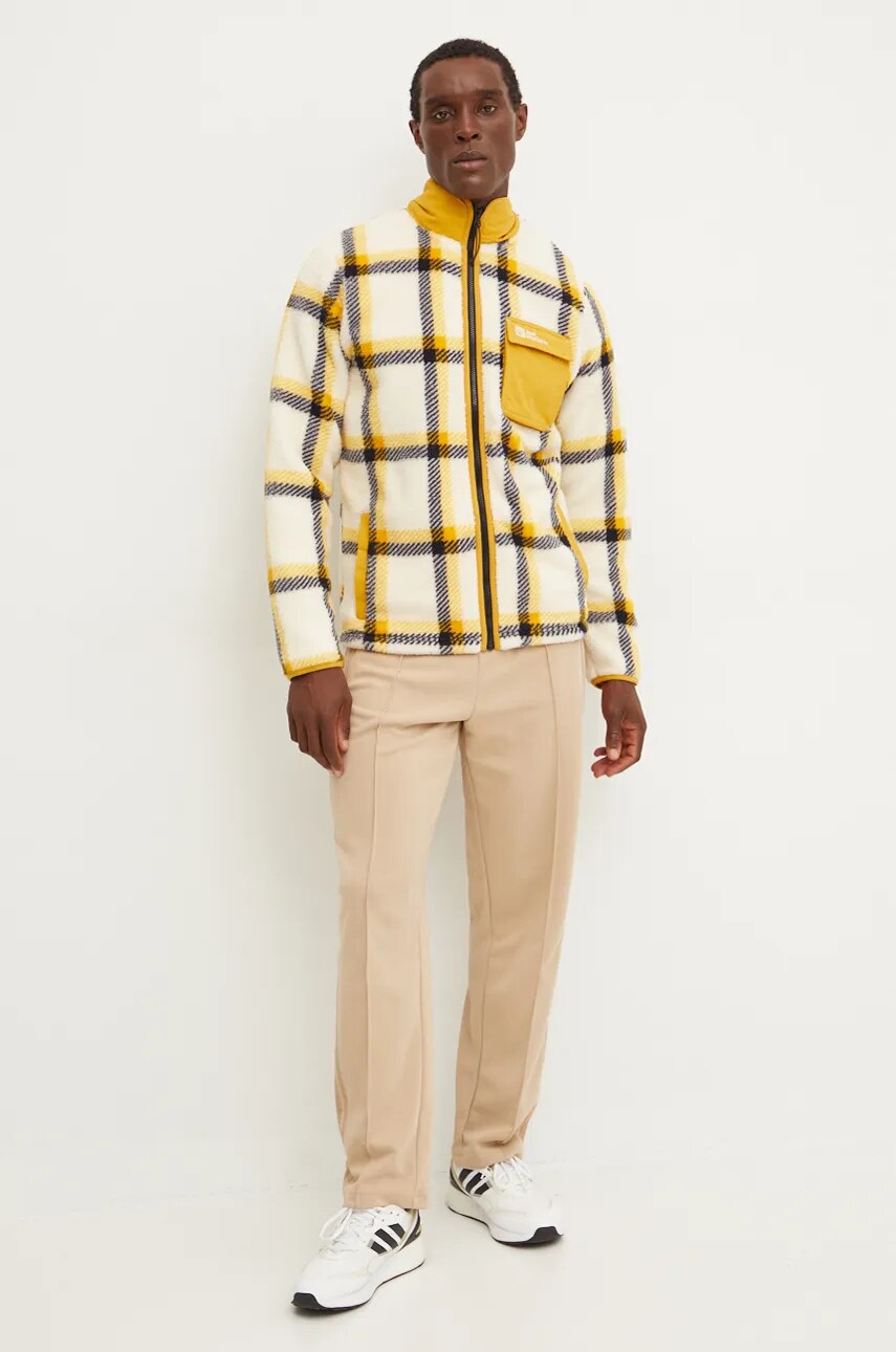 Кофта Jack Wolfskin Felslicht Check чоловіча колір бежевий візерунок A60058