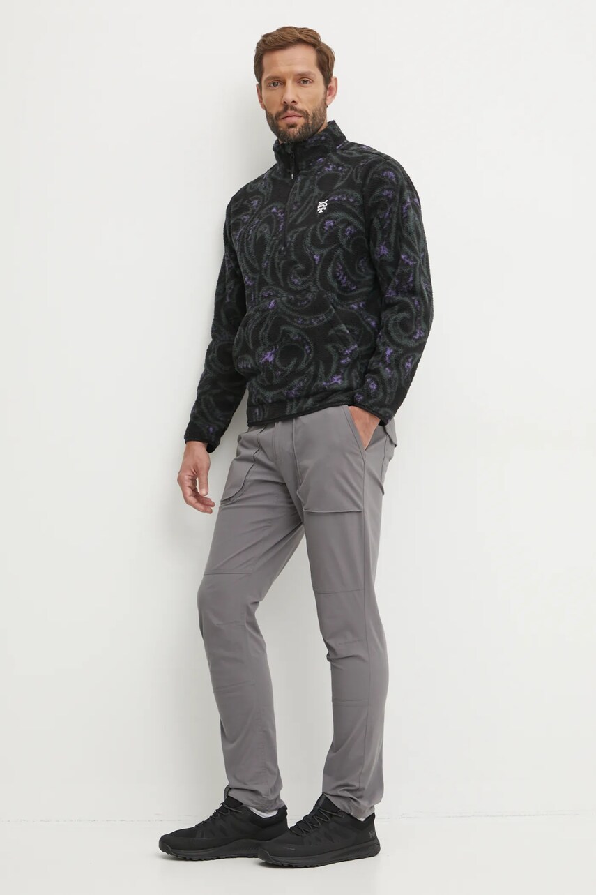 Флісова кофта Quiksilver Mercury колір чорний візерунок AQYFT03405