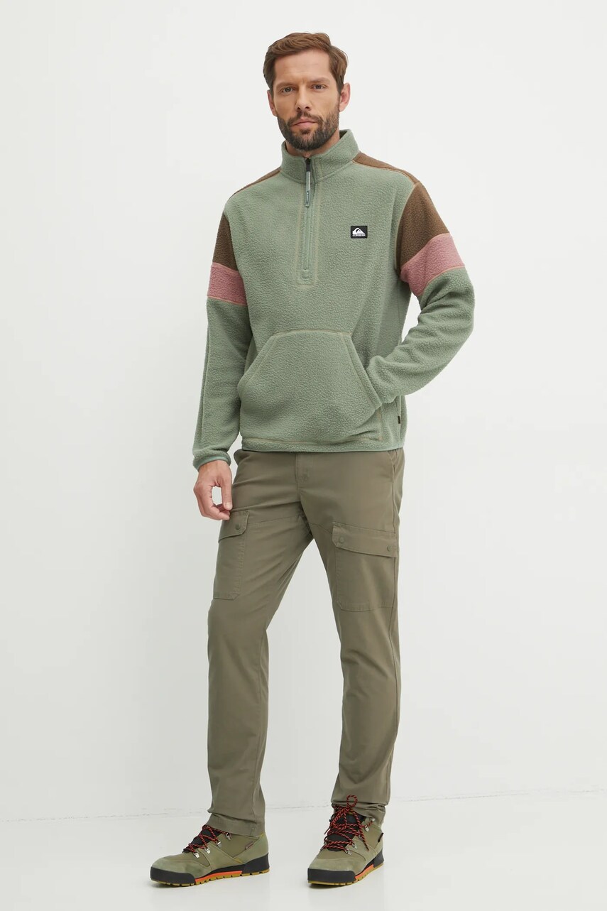 Флісова кофта Quiksilver Clean Coast колір зелений візерунок EQYFT04960