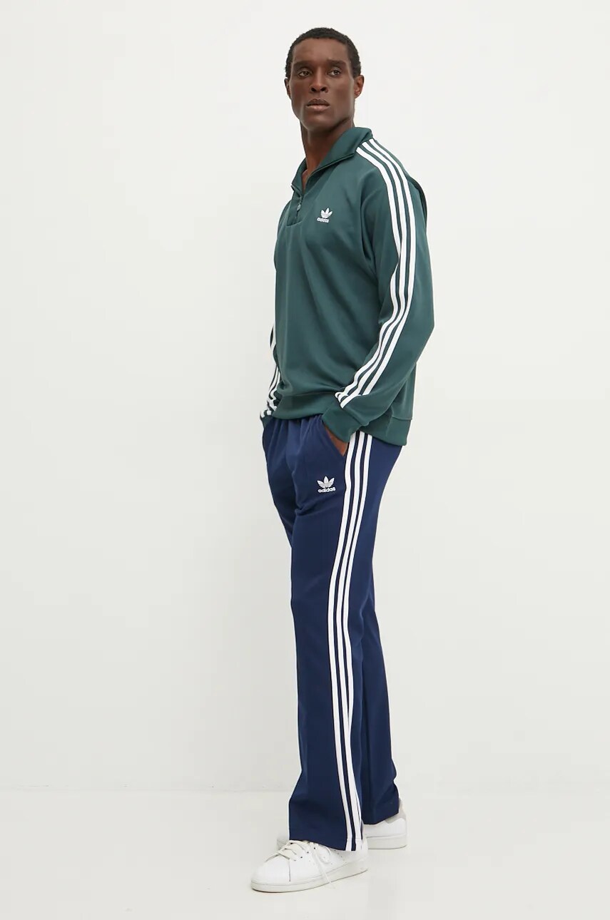 Кофта adidas Originals Funnelneck Tracktop чоловіча колір зелений з аплікацією IZ2502