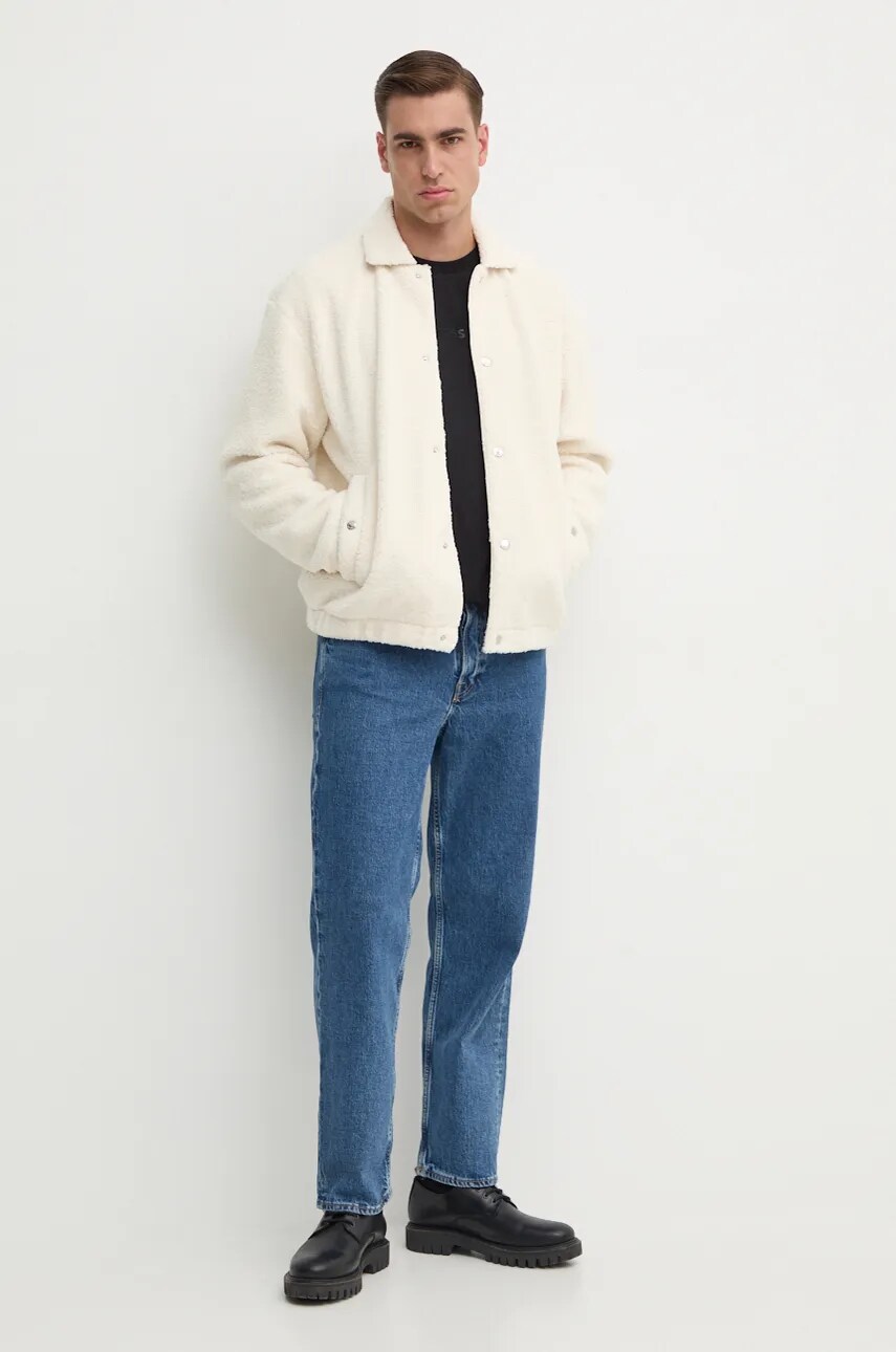 Куртка BOSS чоловіча колір бежевий перехідна oversize 50523920