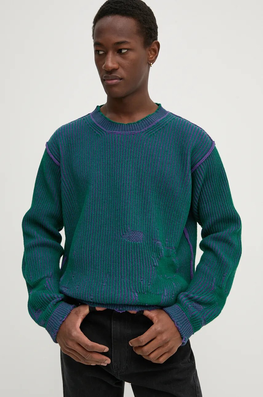 Вовняний светр MM6 Maison Margiela чоловічий колір фіолетовий  SH2HL0013.M13076