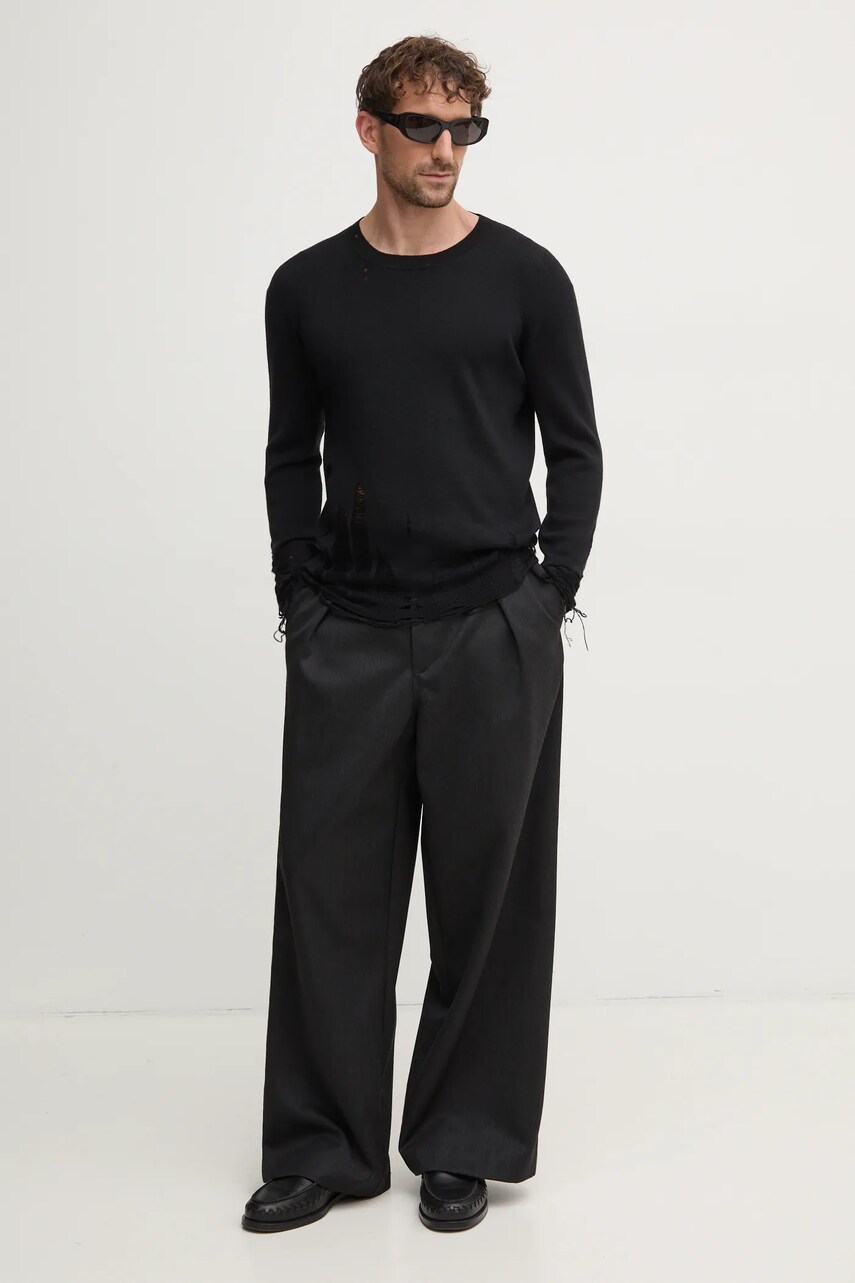 Вовняний светр MM6 Maison Margiela чоловічий колір чорний легкий SH2HL0016.M13070