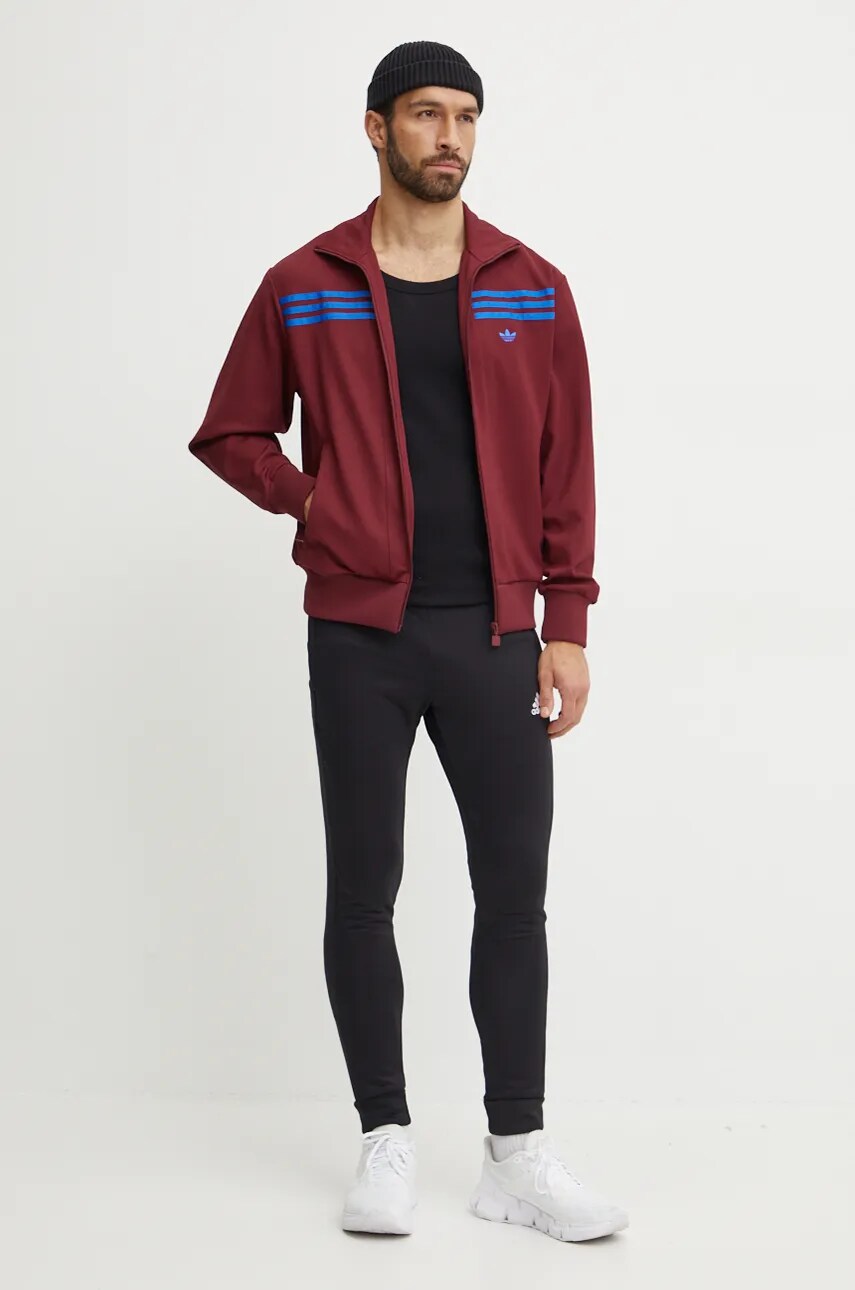 Кофта adidas Originals 70s Track Top чоловіча колір бордовий з аплікацією JN5963