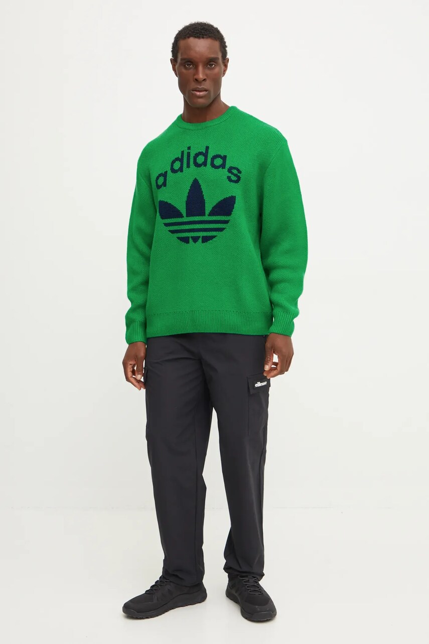 Светр adidas Originals Knit Crewneck чоловічий колір зелений  JN5966