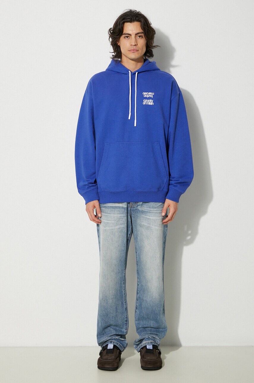 Кофта Marcelo Burlon MBCM Slogan Comfort Hoodie чоловіча з капюшоном з принтом CMBB106F24FLE0064501