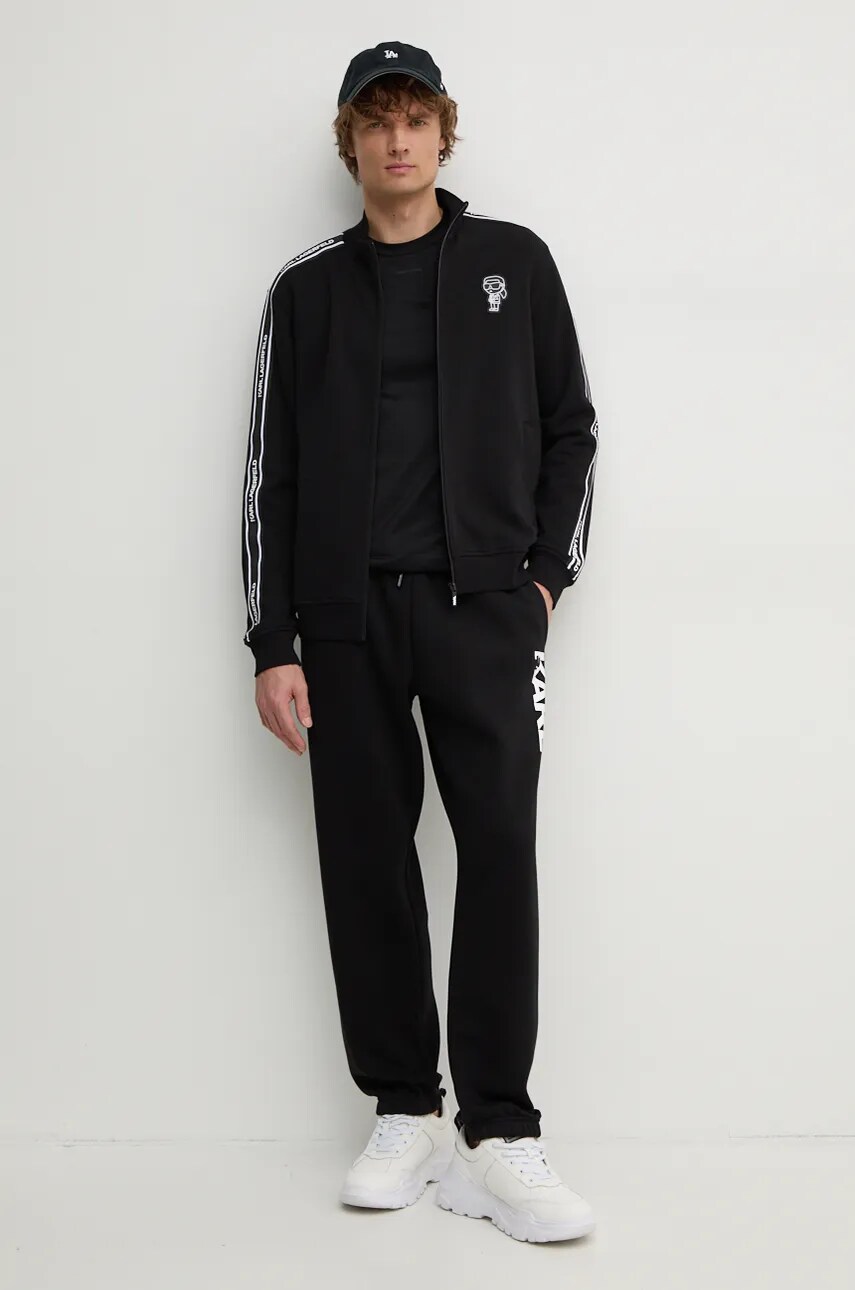 Кофта Karl Lagerfeld чоловіча колір чорний з аплікацією 544910.705026