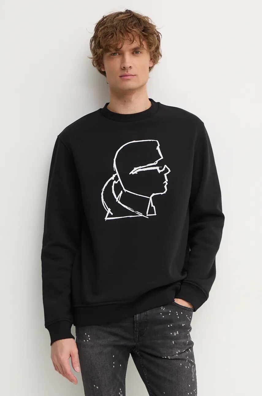 Кофта Karl Lagerfeld чоловіча колір чорний з принтом 544908.705445