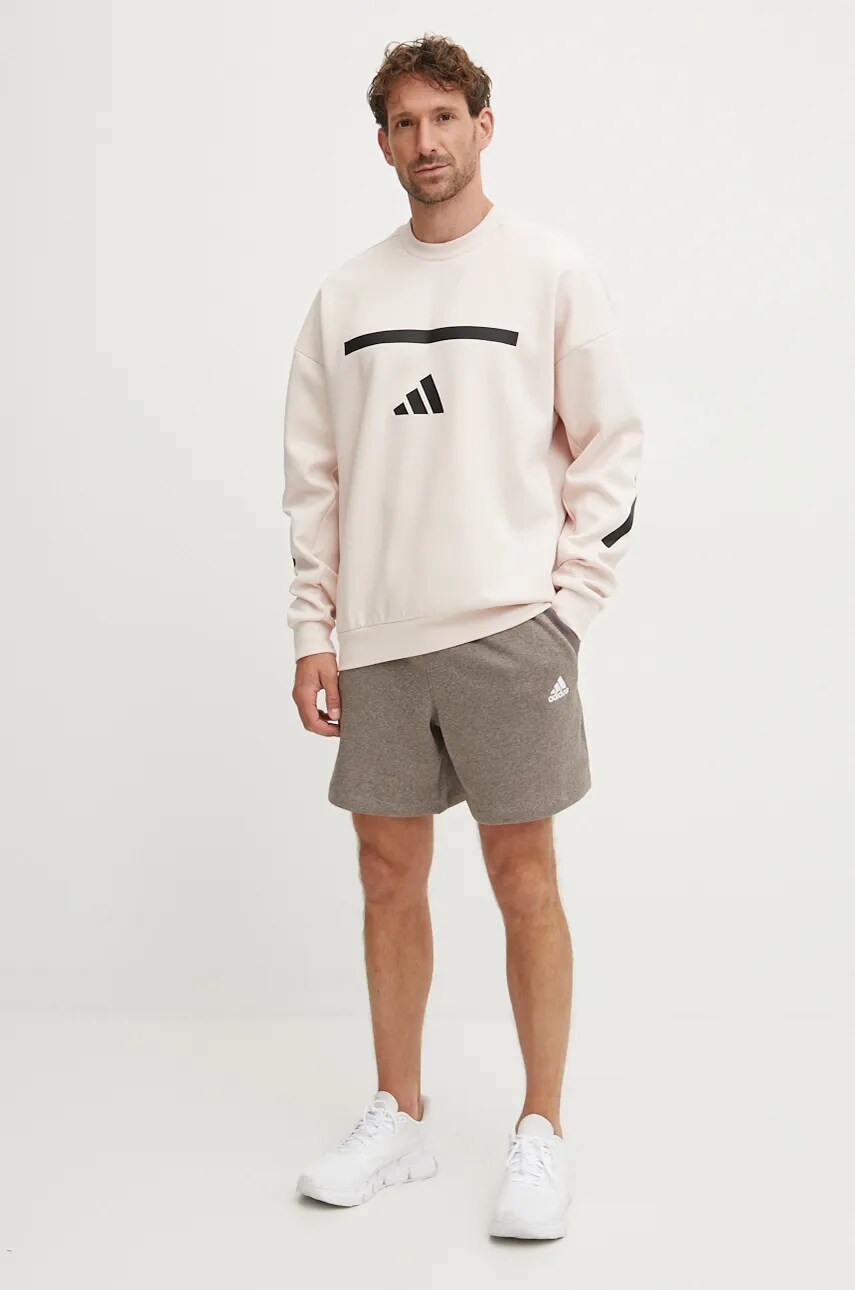 Кофта adidas ZNE чоловіча колір бежевий з принтом JF2452