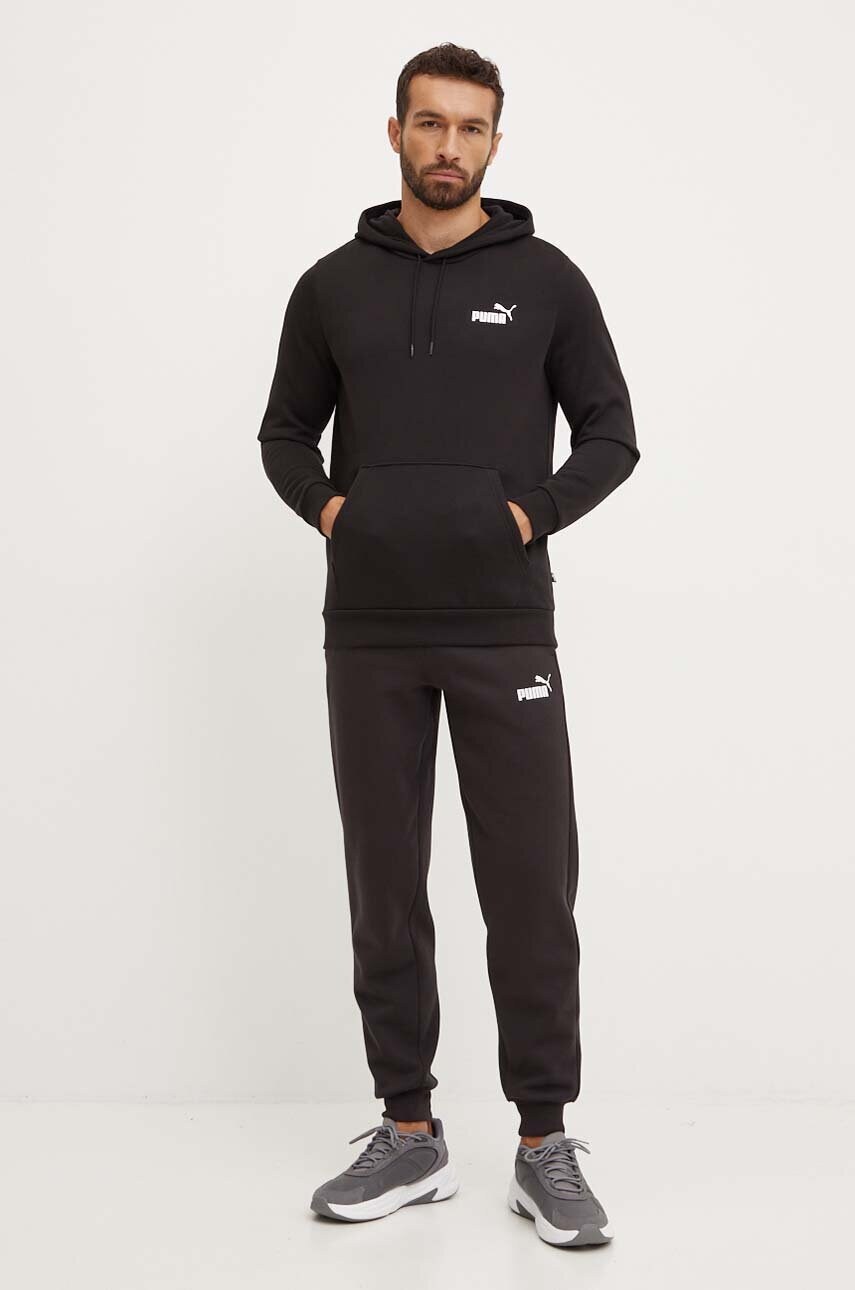 Кофта Puma чоловіча колір чорний з капюшоном однотонна 586690