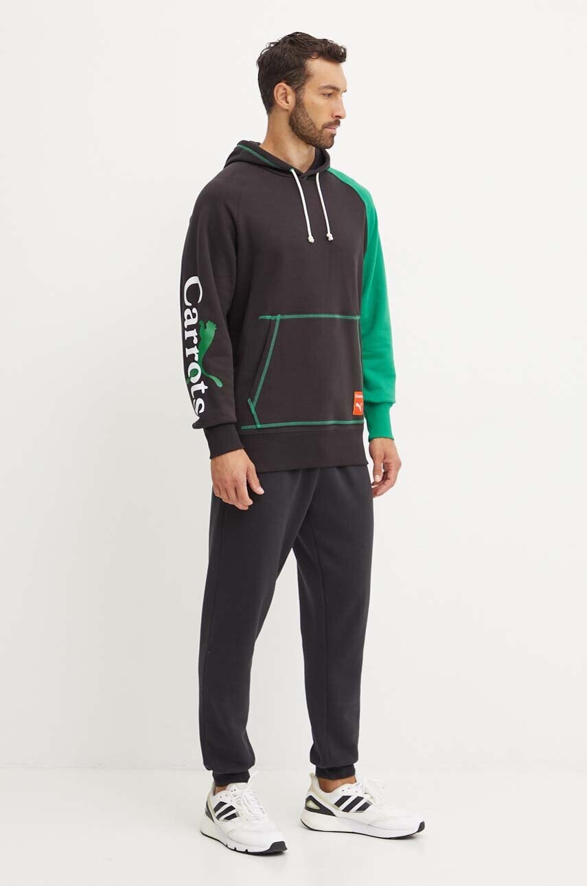 Кофта Puma PUMA X CARROTS Graphic Hoodie TR чоловіча колір чорний з капюшоном візерунок 627445