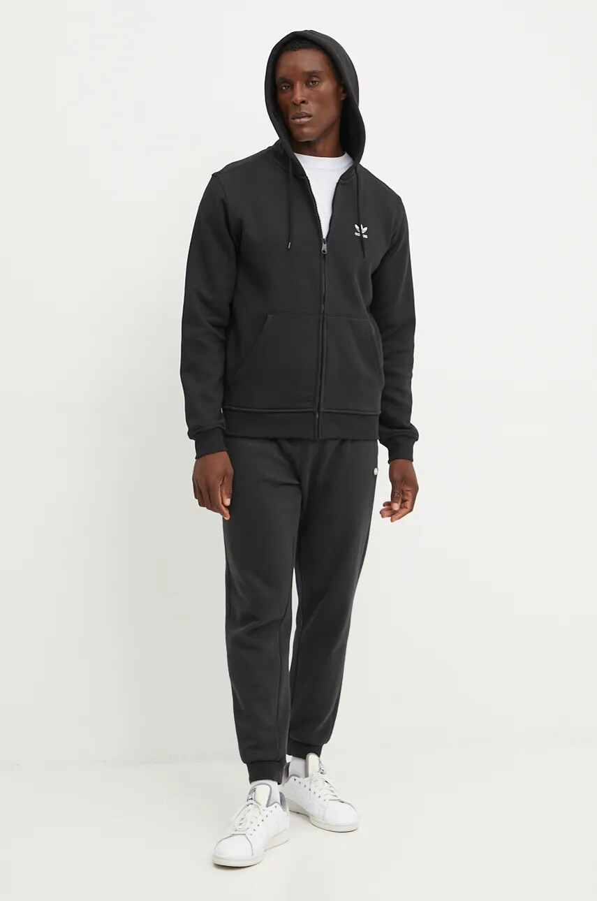Кофта adidas Originals чоловіча колір чорний з капюшоном однотонна IW5791