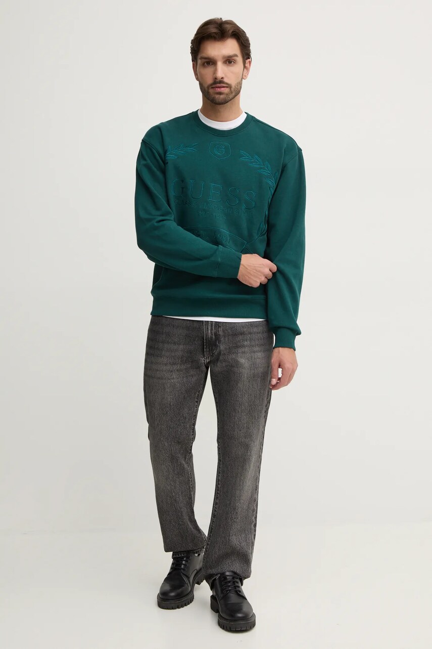 Кофта Guess ROY чоловіча колір зелений з аплікацією M4BQ04.K9YH1