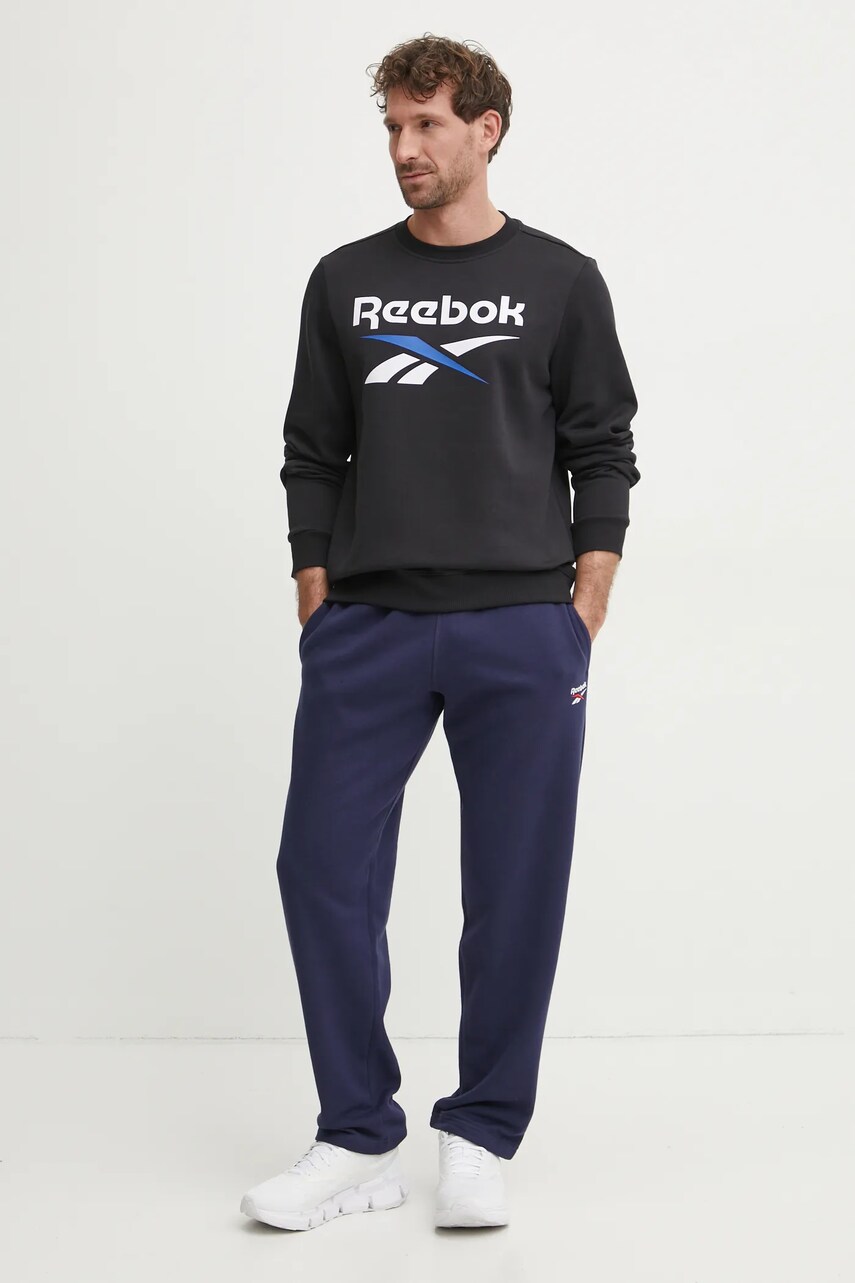 Кофта Reebok чоловіча колір чорний з принтом 100206935