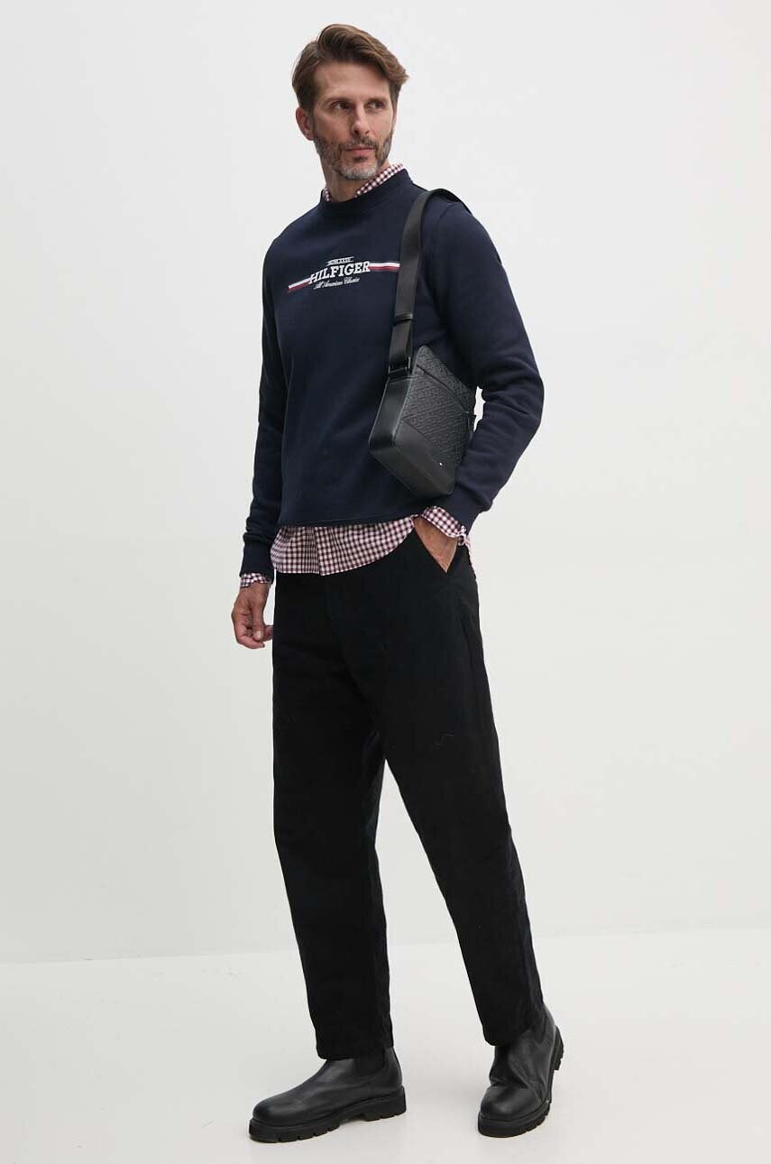 Кофта Tommy Hilfiger чоловіча колір синій з принтом MW0MW35530