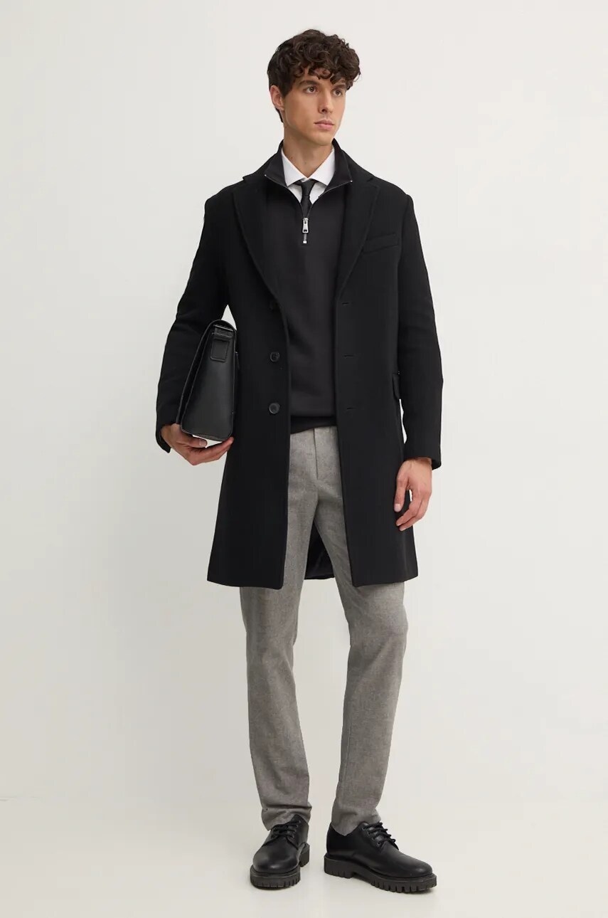 Кофта Tommy Hilfiger чоловіча колір чорний однотонна MW0MW37233