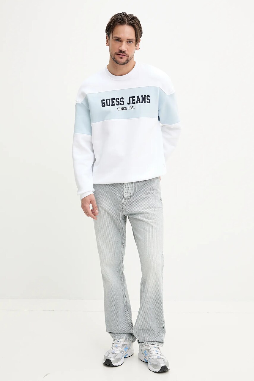 Кофта Guess Jeans чоловіча колір білий візерунок M4BQ39 K9V31