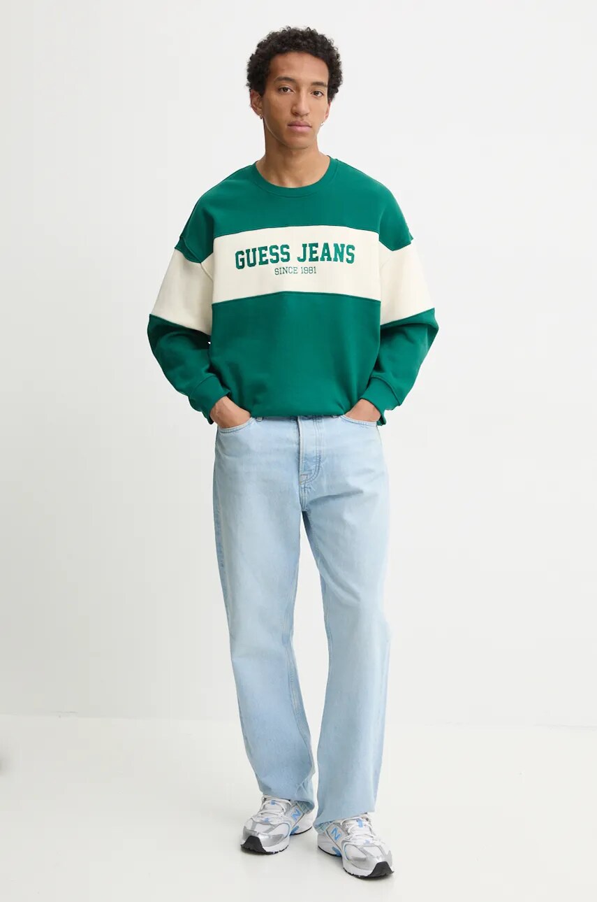 Кофта Guess Jeans чоловіча колір зелений візерунок M4BQ39 K9V31