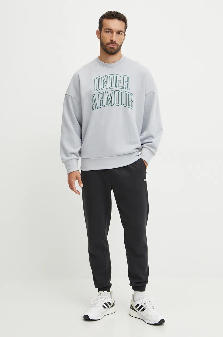 Кофта Under Armour Icon HWT Terry чоловіча колір сірий з аплікацією 1386548